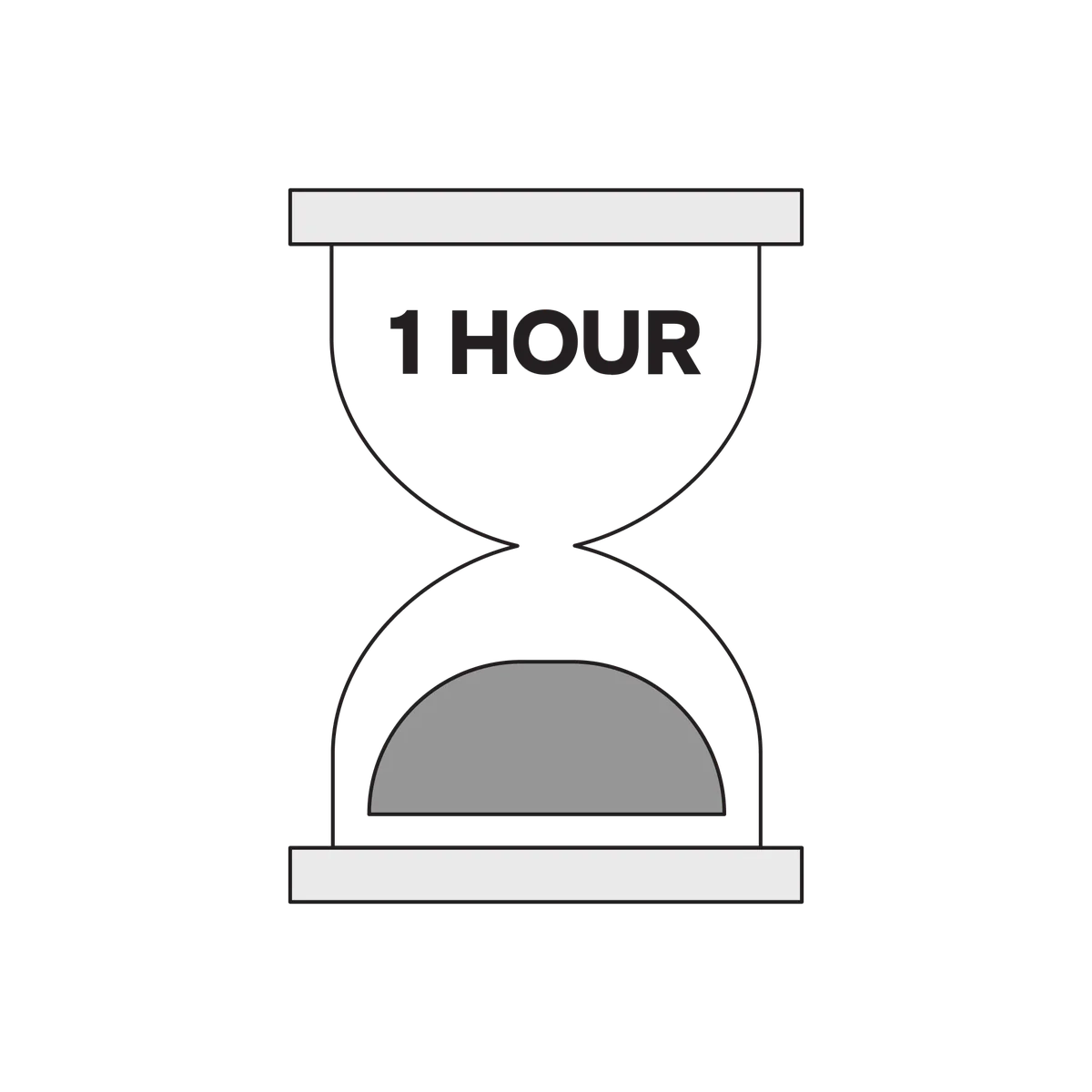 An hourglass marked 1 hour